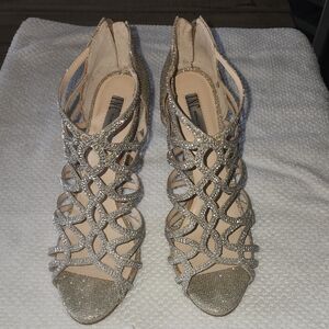 INC International Concepts Glittering Silver Heels